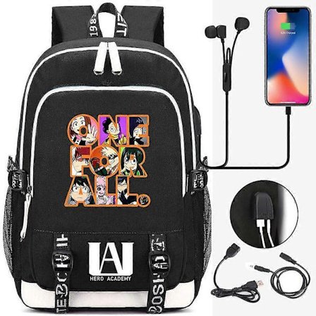 MHA Ryggsäck Anime My Hero Academia Cosplay Bokväska One For All Unisex Deku Skolväska All Might Mochila