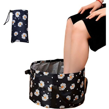 Sammenleggbar fotbadbalje, bærbar reisefotbalje for å bløtlegge føtter, multifunksjonell vanntett fotbader, sammenleggbar bøtte for campingvask