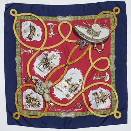 Hermès Vintage, Pre -owned Scarf Blauw, Dames, Maat:ONE Size