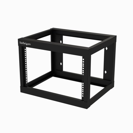 StarTech 6U 19" Wall Mount Network Rack 19" Deep 2 Post Open Frame for Server Room Data/AV/IT/Communication/Computer Equipment/Patch Panel with Cage