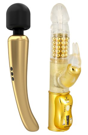 Marc Dorcel Wand Gold + Orgasmic Rabbit Gold
