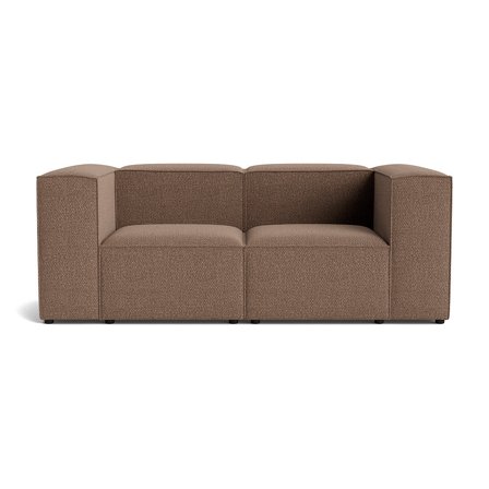 Lissabon 2-Sitzer-Sofa in Nordic Braun, modernes Design mit bequemen Schaumstoffschichten und stabilem Sperrholzrahmen, Höhe 72cm, zeitlos.