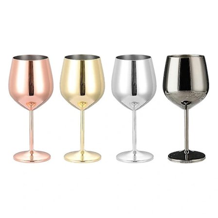 500 ml store vinglas i rustfrit stål, ubrydeligt metal, drikkeglas, bæger rosaguld rose gold
