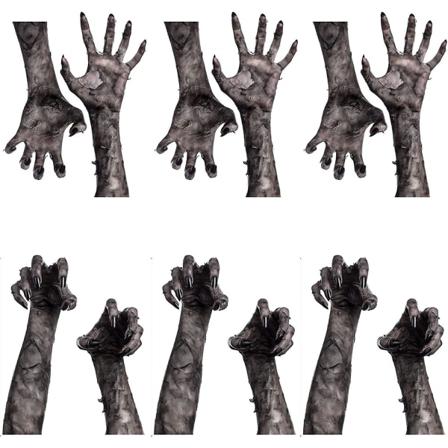 Set Av 6 Halloween Skräck Klistermärke Konst Spöklika Dekorationer