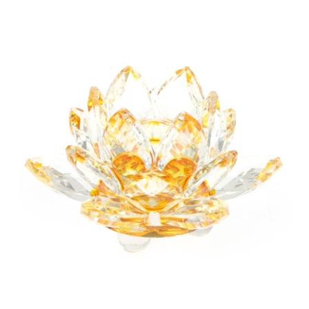 60 mm kvartskristall Lotus Flower Hantverk Glas Fengshui prydnad Yellow one size