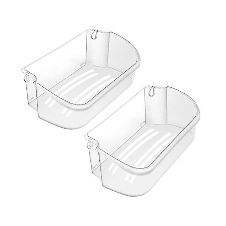 2-pakkaus 240356402 Jääkaapin oven lokero Vaihto-osa, Yhteensopiva Jääkaapin oven hyllylle Par(Läpinäkyvä)