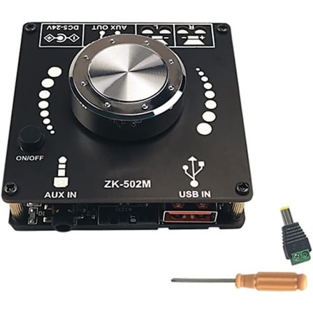 ZK-502M Audio Mini 2.0 Stereo 50W+50W bluetooth Digital Amplifier Module 50W*2 AMP Theater AUX USB