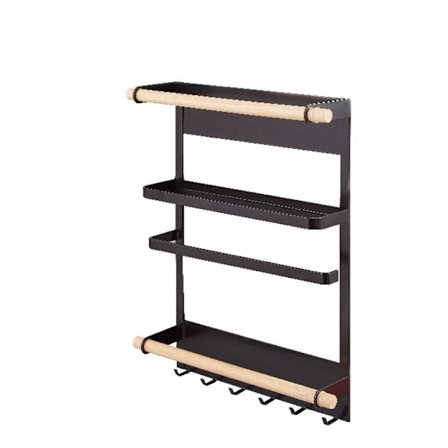 Magnetisk kjøleskapshylle kjøkken papirhåndkleholder SVART