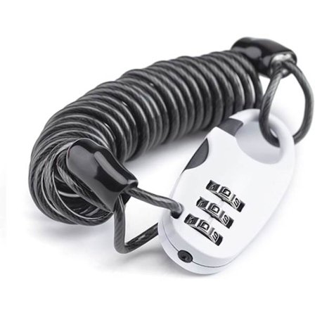 Stöldskyddande hjälmkombinationsspärr med 3-siffrig kod 90 cm l,ZQKLA