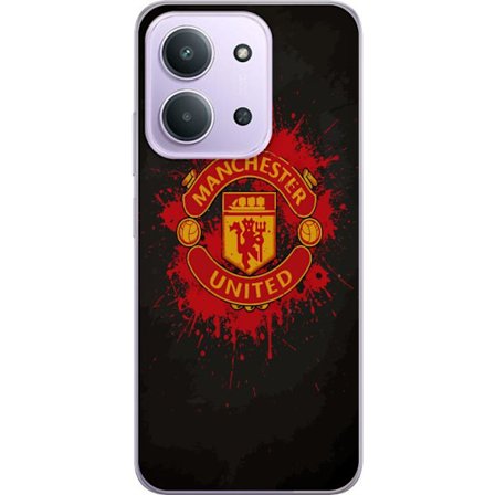 Kompatibelt Mobildeksel til Xiaomi Xiaomi Redmi 15C Manchester United logo i rød og gul farge med røff sportslig bakgrunn