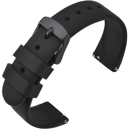 Klockarmband, silikon snabbkoppling mjukt gummiband ersättning armband 18 mm, rostfritt stål spänne