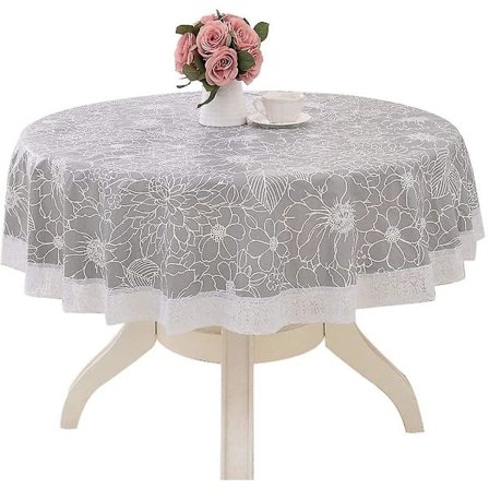 Rengjøringsvennlig rund duk 180 cm vanntett krøllfri r