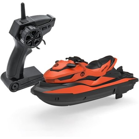 2,4 GHz Fjernstyrt Jetski, Høyhastighets RC Motorbåt Vannleketøy Dobbelt Propeller Motorbåt Modellleketøy 2 Hastighetsnivåer