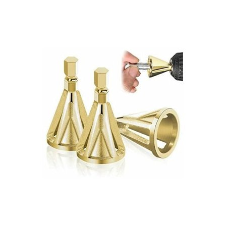 3-delad extern avgradningsfasningsverktyg, sexkantig och triangulär, avlägsnar grader, avgradning för borr, reparerar snabbt skadade bultar