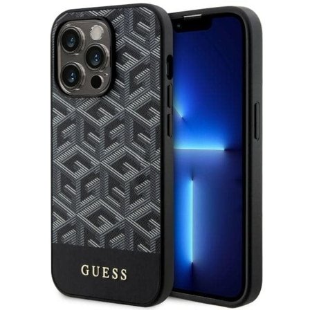 Guess GUHMP14LHGCFSEK iPhone 14 Pro 6,1" svart/svart hardcase GCube Stripes MagSafe