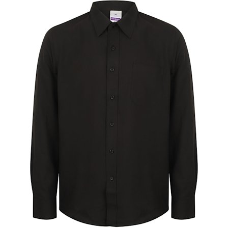 Henbury herr wicking långärmad arbetsskjorta L svart