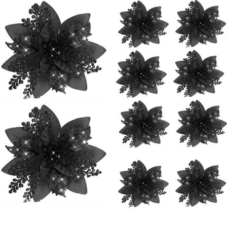 8st Julblomma Julgransblommor SVART SVART