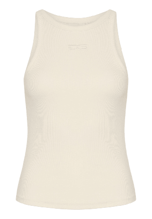 Gestuz DrewGZ sl logo tank T-shirt Linnen Dam Vit M