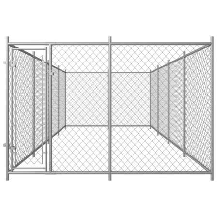 Vidaxl Hundgård För Utomhusbruk 8x4x2 M Silver