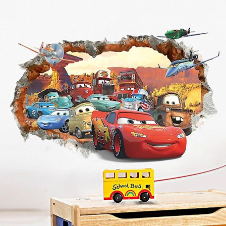 Decal Kids Baby Room Decoration Wall Stickers Cars Disney Wall Decals Personalized Removable Wall Stickers (FMY)
