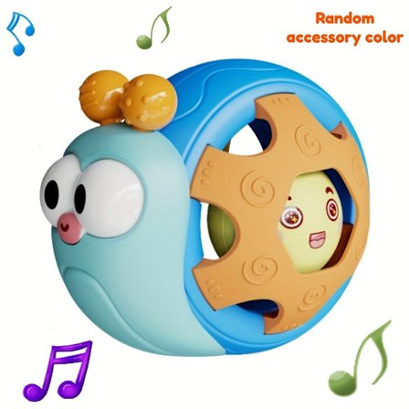 Sensorisk skallra med musik & sensorisk stimulering - Flerfärgad motorisk utveckling, krypning & för &, Interaktiv skallra för & (0-12 mån[D]