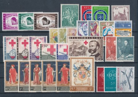 Belgien - Komplet årgang 1959 - Postfrisk