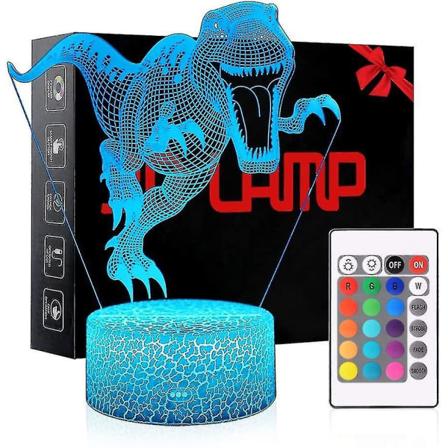 3D Nattlampa Dinosaurie med 7 Färgväxlande Smart Switch