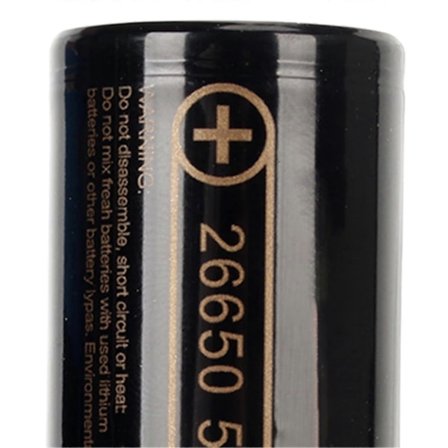 2 stk. 3,7V 26650 Lithium Batteri 5000mAh Multipel Beskyttelse Plug and Play Genopladeligt Batteri til LED Lommelygte RC Bil