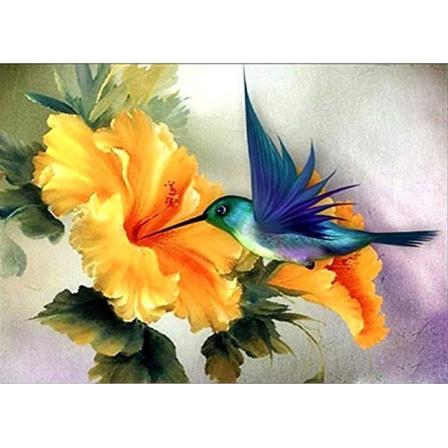 DIY 5D Diamantmaling Paint By Numbers Kit, Diamond Painting Pictures Fugler og blomster Krystall Rhinestone Broderi Korssting Ornament Art Cra