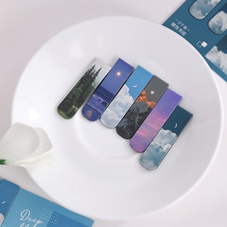 Magnetiske bogmærker Magnet side tags, magnetiske sideholdere til studerende og lærere, sjove læsebogmærker (6 stk.)