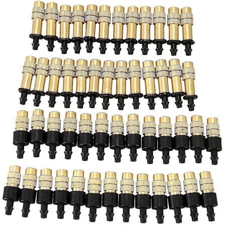 50st Justerbar Spruta Mässing Dimmunstycke Atomiserande Sprinkler För Mini Dropp Trädgård Vattning Bevattning