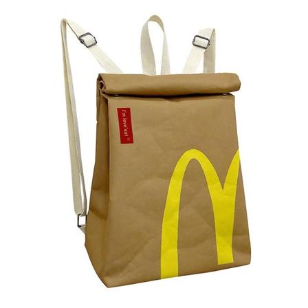 Personlig Mcdonald's papirpose, samme stil crossbody-veske, stor kapasitet barneskoleveske, unisex utendørs fritidsryggsekk (skuldre)