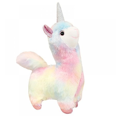 Mjukdjur, Enhörning Plyschdjur Plysch Enhörning Faux Päls Mjuk Regnbåge Enhörning Leksak med Glitter Fötter och Regnbåge Man Mjuk Enhörning för Baby 