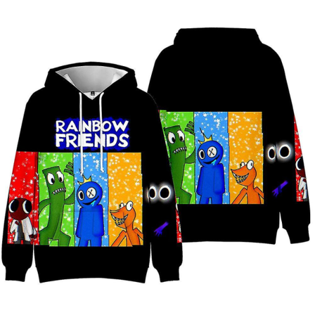 Rainbow Friends Trykt Børn Dreng Piger Hættetrøje Snøre Hættetrøje Sweatshirts Casual Løs Topbedste gave til jul style 2 7-8 Years