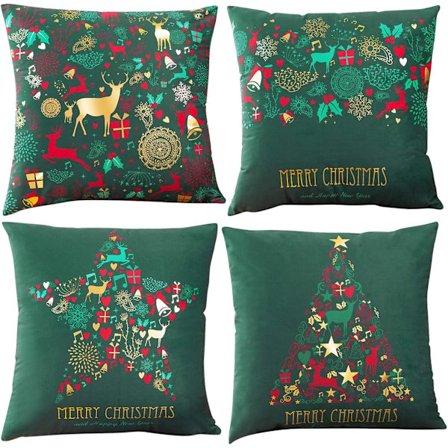 4 pièces de housese de coussin de Noël, canapé, voiture,