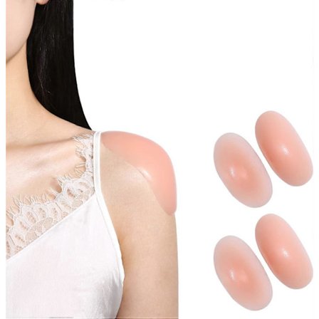 2 par store skulderpuder til dametøj Genanvendelige bløde silikone skulderpuder Anti-slip skulderpuder til dametøj kjole (Fww)