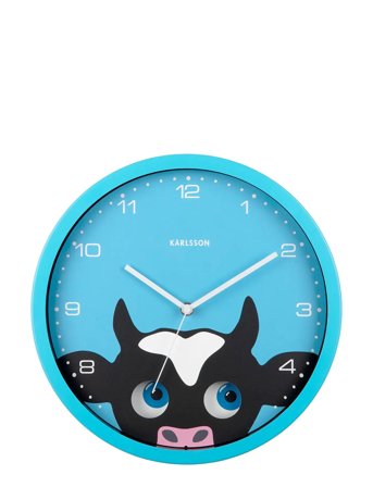 Wall Clock Peekaboo Cow Blue Blue KARLSSON