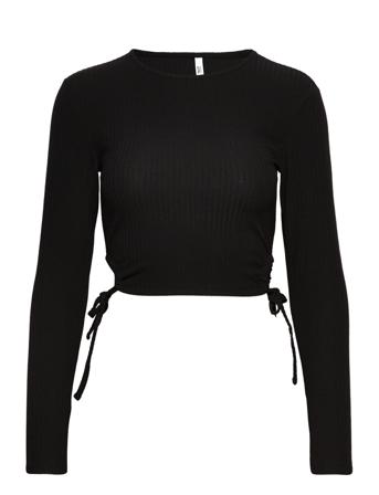 Onlemma L/S Cropped Cut Out Solid Top Nn Black ONLY