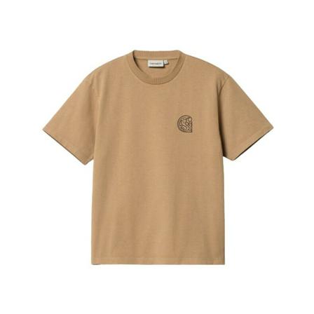 Carhartt Wip, Koszulka damska Carhartt WIP W S/S Verse C T-Shirt I030660 Dusty H BROWN/Czarny Brązowy, Kobieta, Rozmiar: S