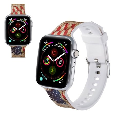Apple Watch Series 5 44mm mönster silikon klockarmband - US Flag