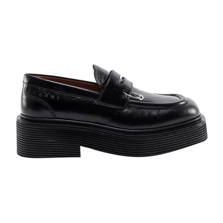 Marni Leather Moccasins Sort, Dame Loafers, Størrelse: 38 EU