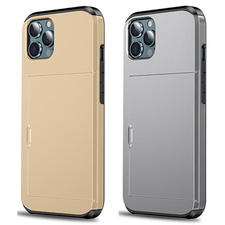 2PCS Phone Case Kreditkortsfack Glidande Dold Skyddande Skal Baksida för iPhone 11