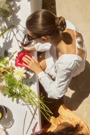 NA-KD Blus med broderad detalj och fyrkantig hals - Sommarkläder - Vit - EU 34