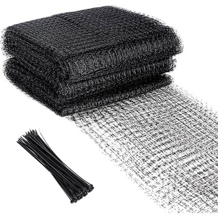 High-Quality Bird Netting, 2.1m x 15.3m Plastic Net for Bird Protection, Garden Netting for Fruit with 20 Cable Ties (Black)-FX-