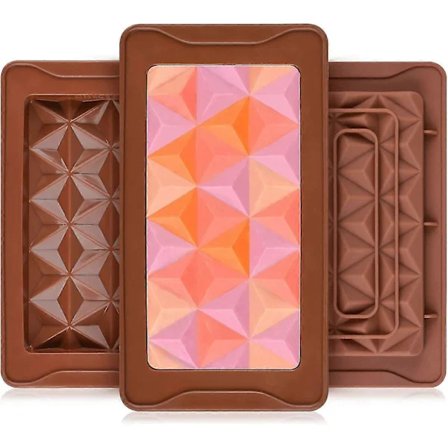 [CA] 3 stk Silikonformer for Sjokolade, Dype Godteribarformer, Silikonformer for Voks Smelter, Store (Pyramidesett)