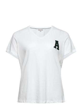 Carelodie Ss V-Neck Tee Jrs T-shirt Hvid ONLY Carmakoma