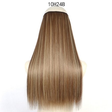 MERISIHAIR Long No Clips Invisible Wire Hair Extensions 16 22 32" Syntetiskt Vågigt Svart Brun One Piece Hairpiece Hårförlängning