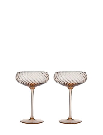 Byon Champagne Saucer Opacity 2Pcs/Set - Coral - 30 CL