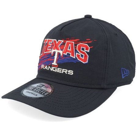 New Era - MLB Svart snapback Keps - Texas Rangers Throwback Brush Black Strapback @ Hatstore