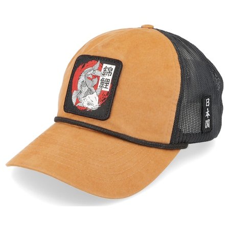 Yapan - Braun Trucker Cap - Black Koi 939 Bachelor Toast/Black/Black Trucker @ Hatstore